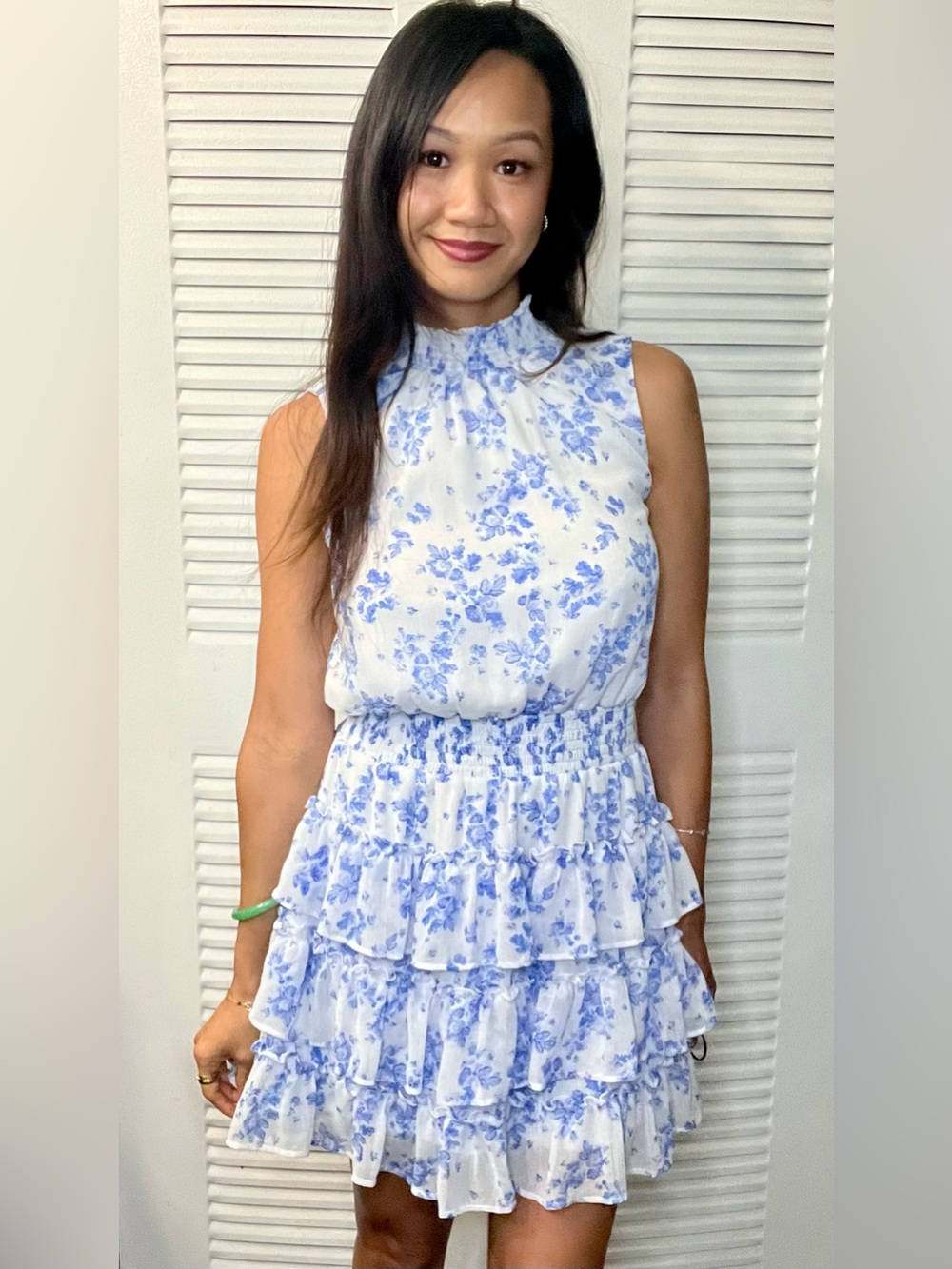 1State tiered ruffled mini dress